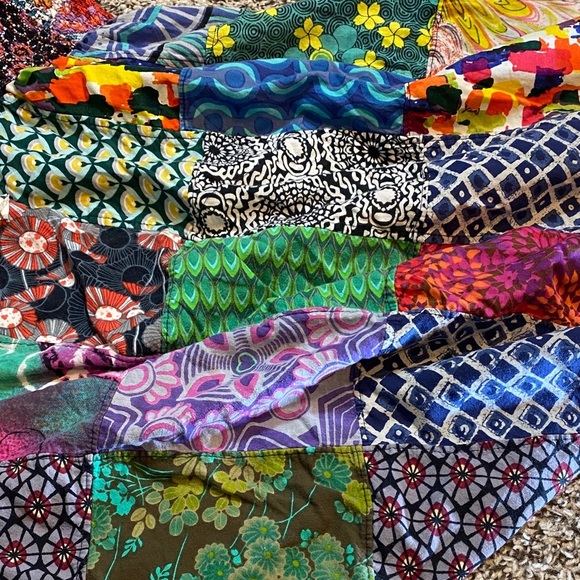 Colorful Patchwork Strapless Harem Bubble Romper - Picture 6 of 10